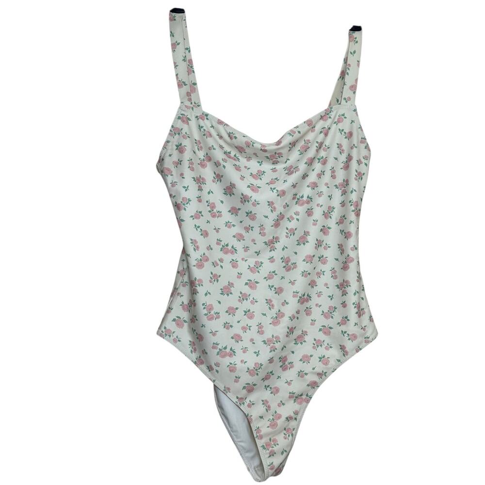 Reformation Eliza One Piece White Floral Swimsuit M EUC Romantic Cottagecore - Picture 1 of 14